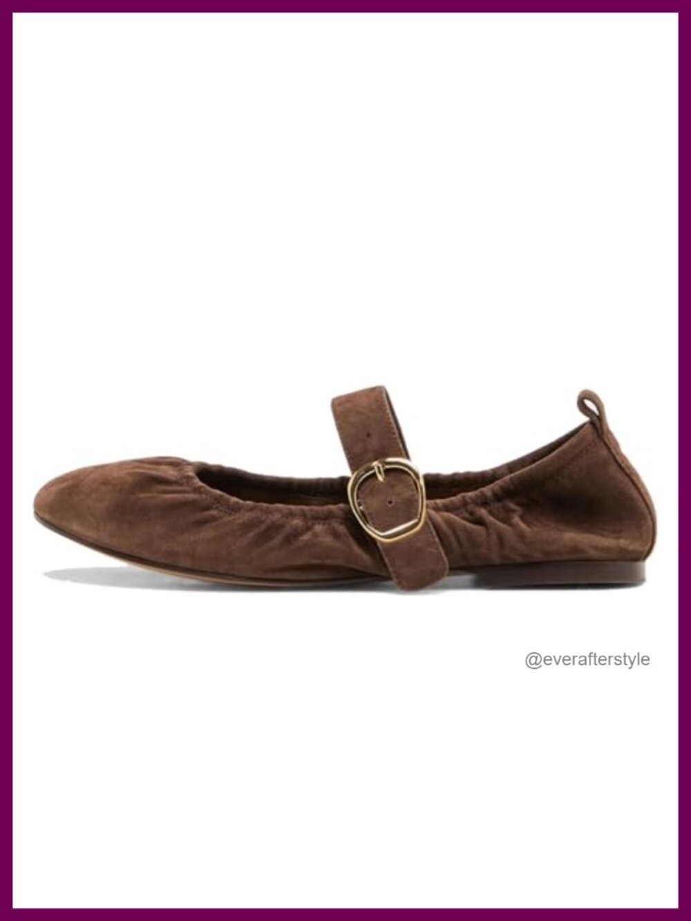 Ruched Ballet Flats Buckle Strap Mary Jane Slip On Suede Round Toe Comfort Dress